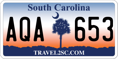 SC license plate AQA653