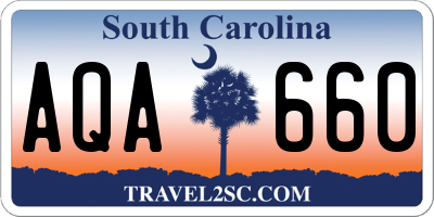 SC license plate AQA660
