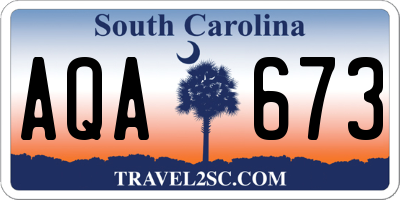 SC license plate AQA673