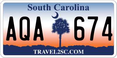 SC license plate AQA674