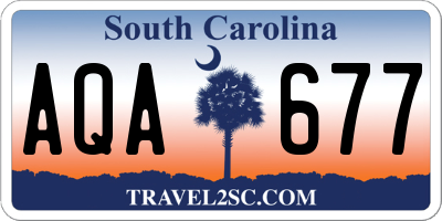 SC license plate AQA677