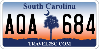SC license plate AQA684