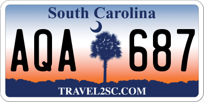 SC license plate AQA687