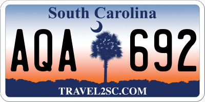 SC license plate AQA692