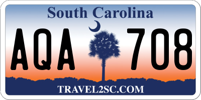 SC license plate AQA708