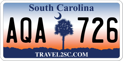 SC license plate AQA726