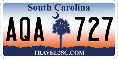 SC license plate AQA727