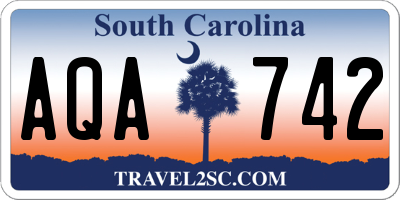 SC license plate AQA742