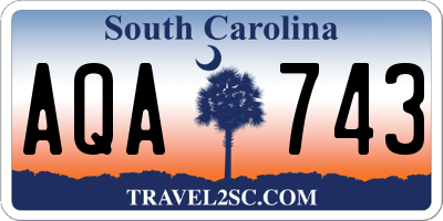 SC license plate AQA743