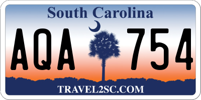 SC license plate AQA754