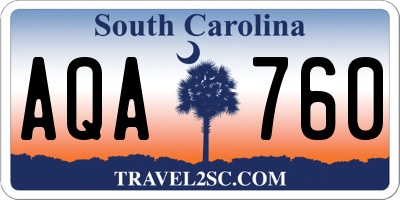 SC license plate AQA760