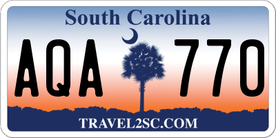 SC license plate AQA770
