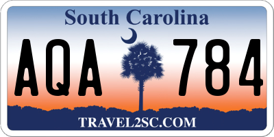 SC license plate AQA784