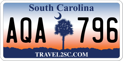 SC license plate AQA796
