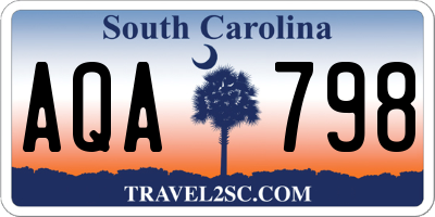 SC license plate AQA798