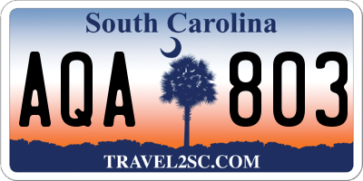 SC license plate AQA803