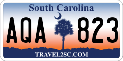 SC license plate AQA823