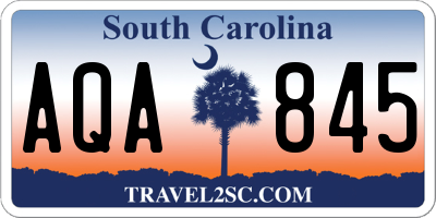 SC license plate AQA845