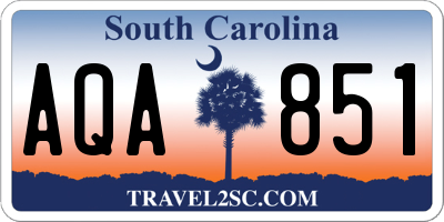 SC license plate AQA851