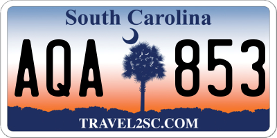 SC license plate AQA853