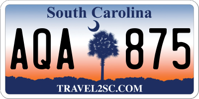 SC license plate AQA875