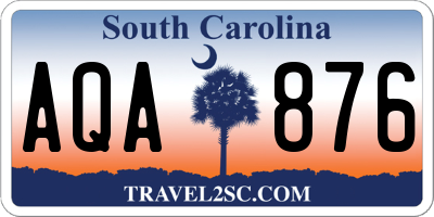 SC license plate AQA876
