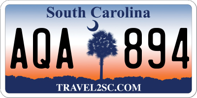 SC license plate AQA894