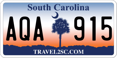 SC license plate AQA915