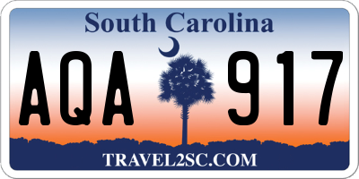 SC license plate AQA917