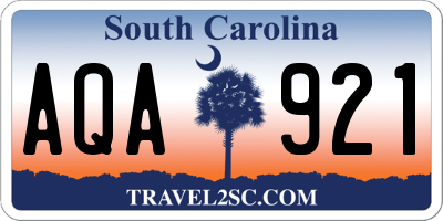 SC license plate AQA921