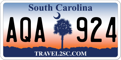 SC license plate AQA924