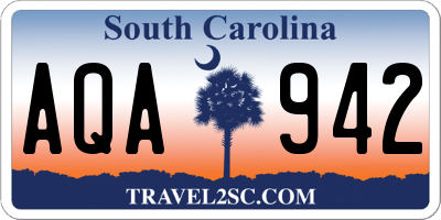 SC license plate AQA942