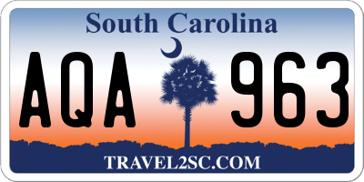 SC license plate AQA963