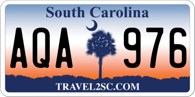 SC license plate AQA976