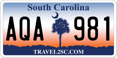 SC license plate AQA981