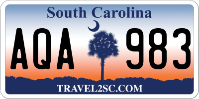 SC license plate AQA983