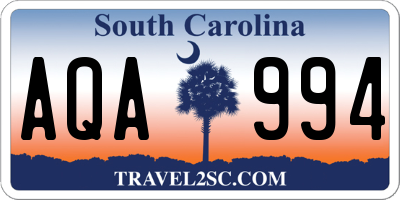 SC license plate AQA994