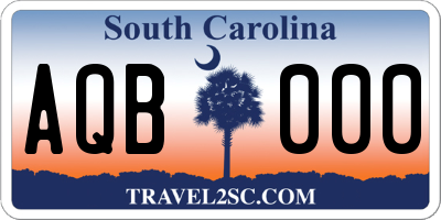 SC license plate AQB000