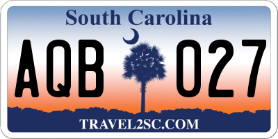 SC license plate AQB027