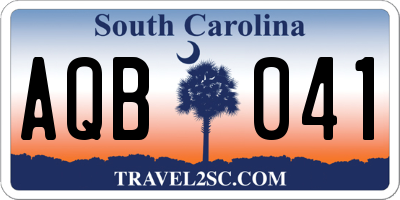 SC license plate AQB041