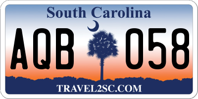 SC license plate AQB058