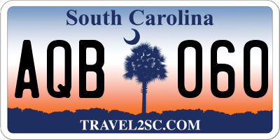 SC license plate AQB060