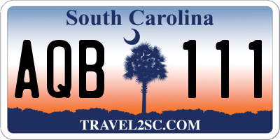 SC license plate AQB111