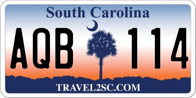 SC license plate AQB114