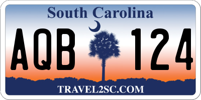 SC license plate AQB124