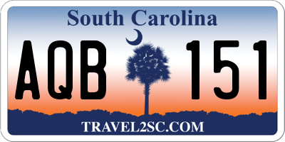 SC license plate AQB151