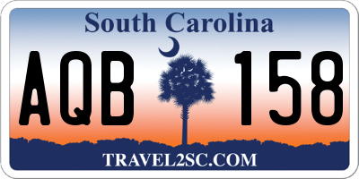 SC license plate AQB158