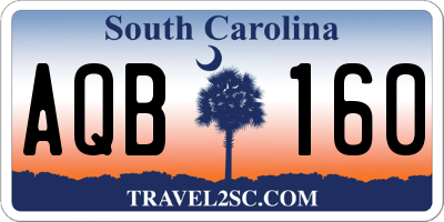 SC license plate AQB160