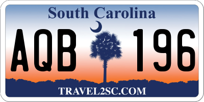 SC license plate AQB196