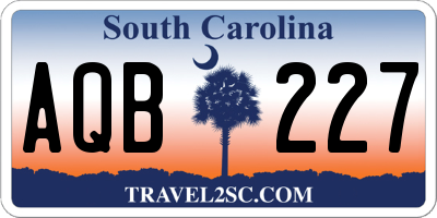SC license plate AQB227